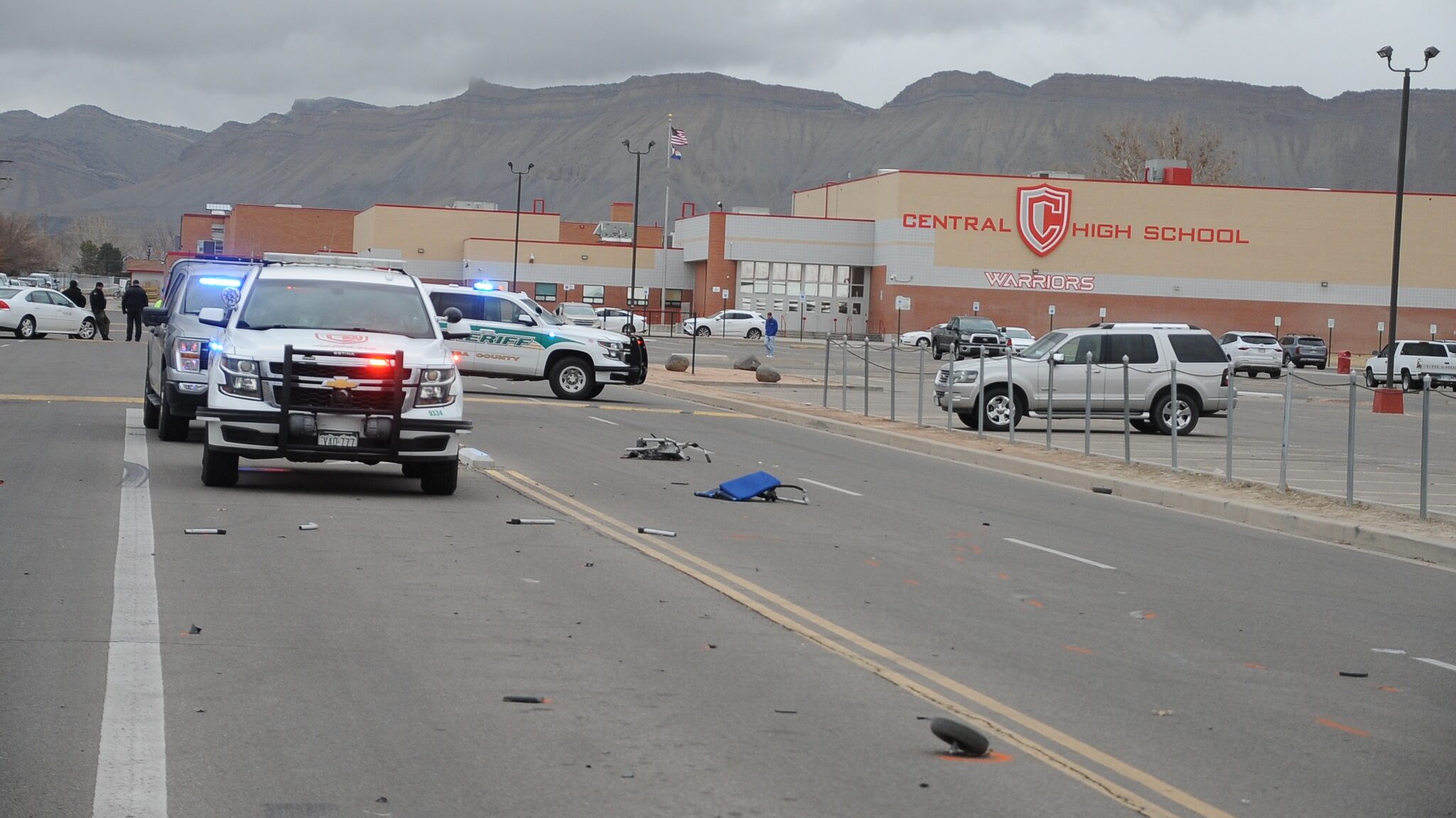 Vehicle vs Pedestrian, E 1/2 Rd & Warrior Way