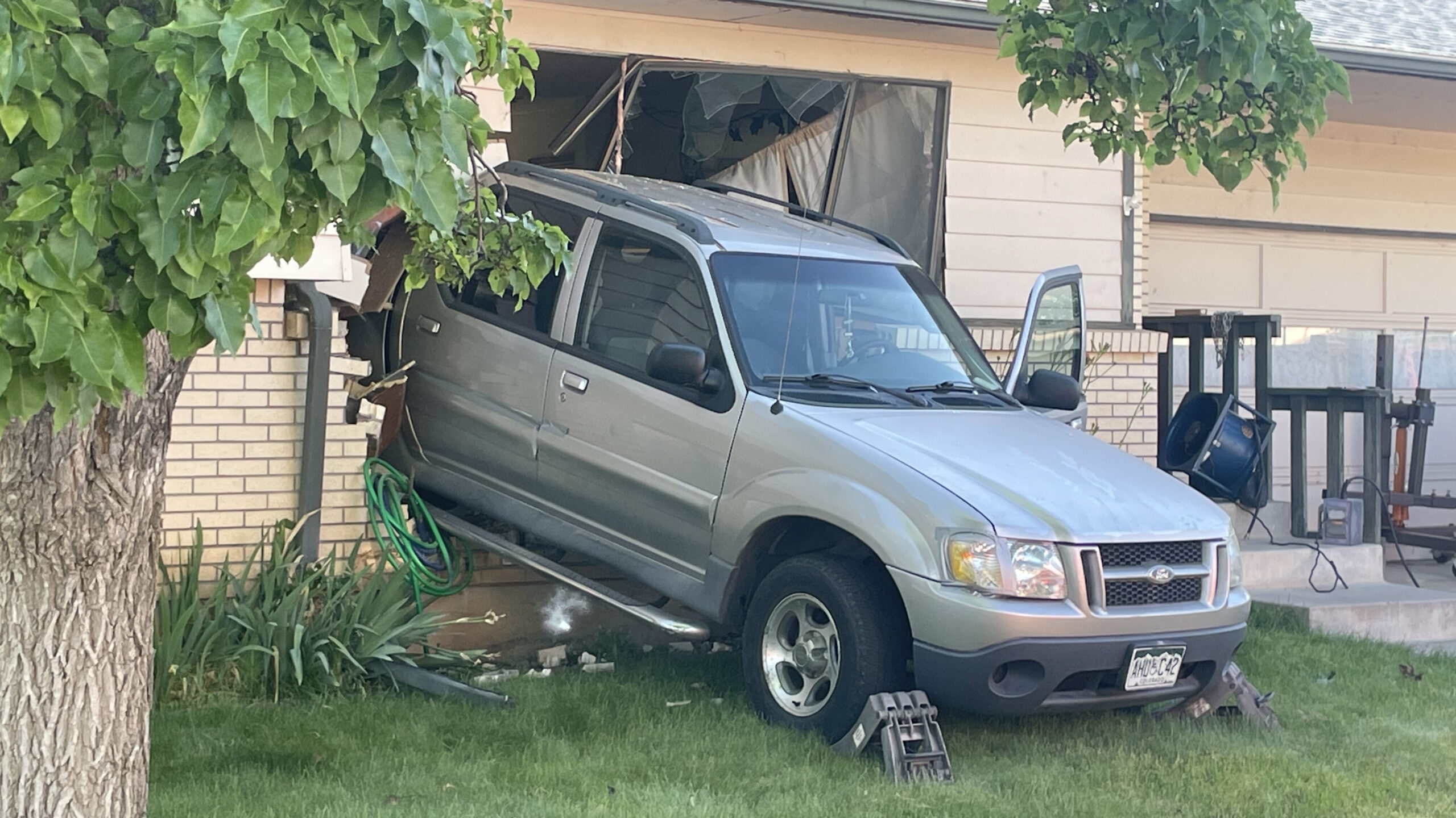 Vehicle vs House, E Danbury Ct, Near B 1/2 & 28 Rd Orchard Mesa