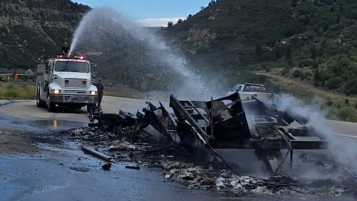 Vehicle Fire, Mile 30 on Hwy 139 Douglas Pass