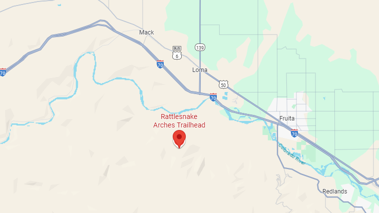 Medical Call, Rattlesnake Arches Trail, South of Loma