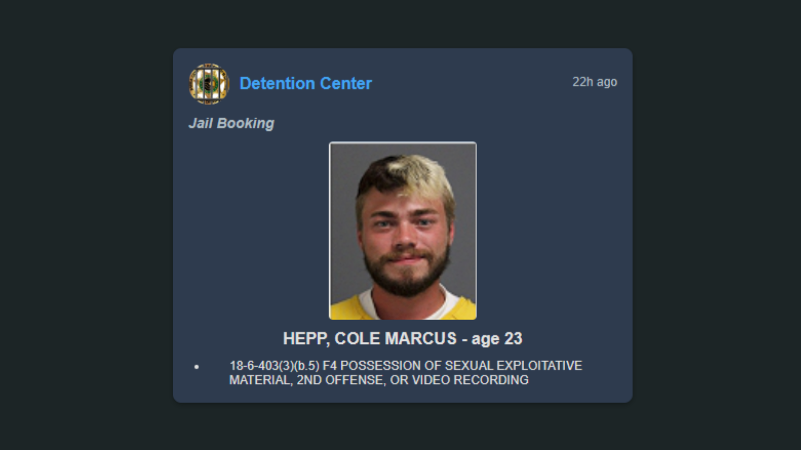 Man Arrested for Sexual Exploitation of Minor