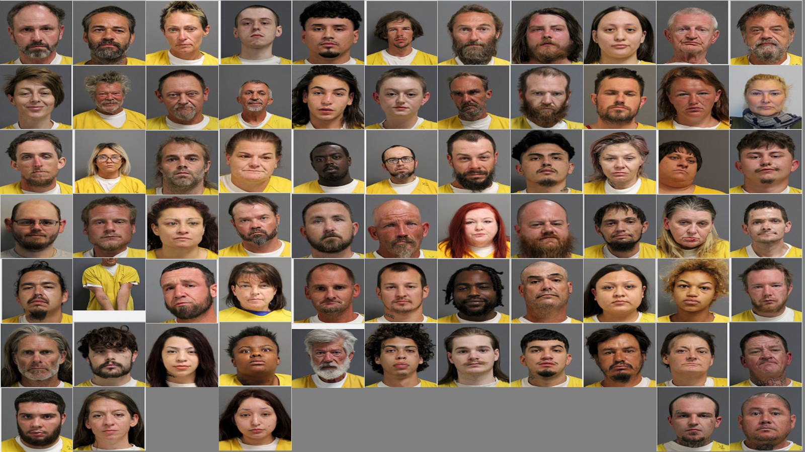 Weekly Jail Bookings for 9/7/25 to 9/13/25