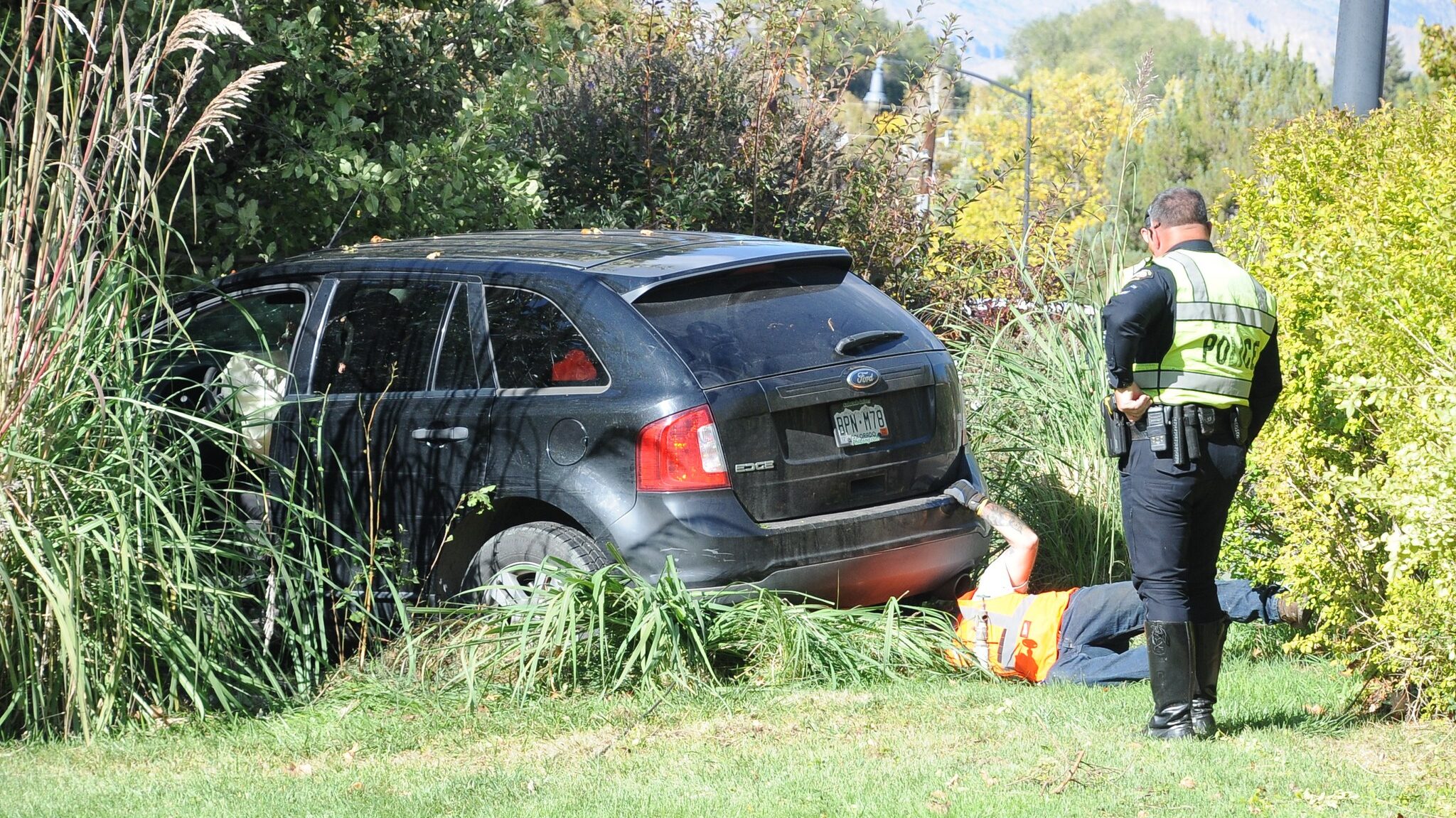 Single Vehicle Accident, Bookcliff Ave & N 1st St