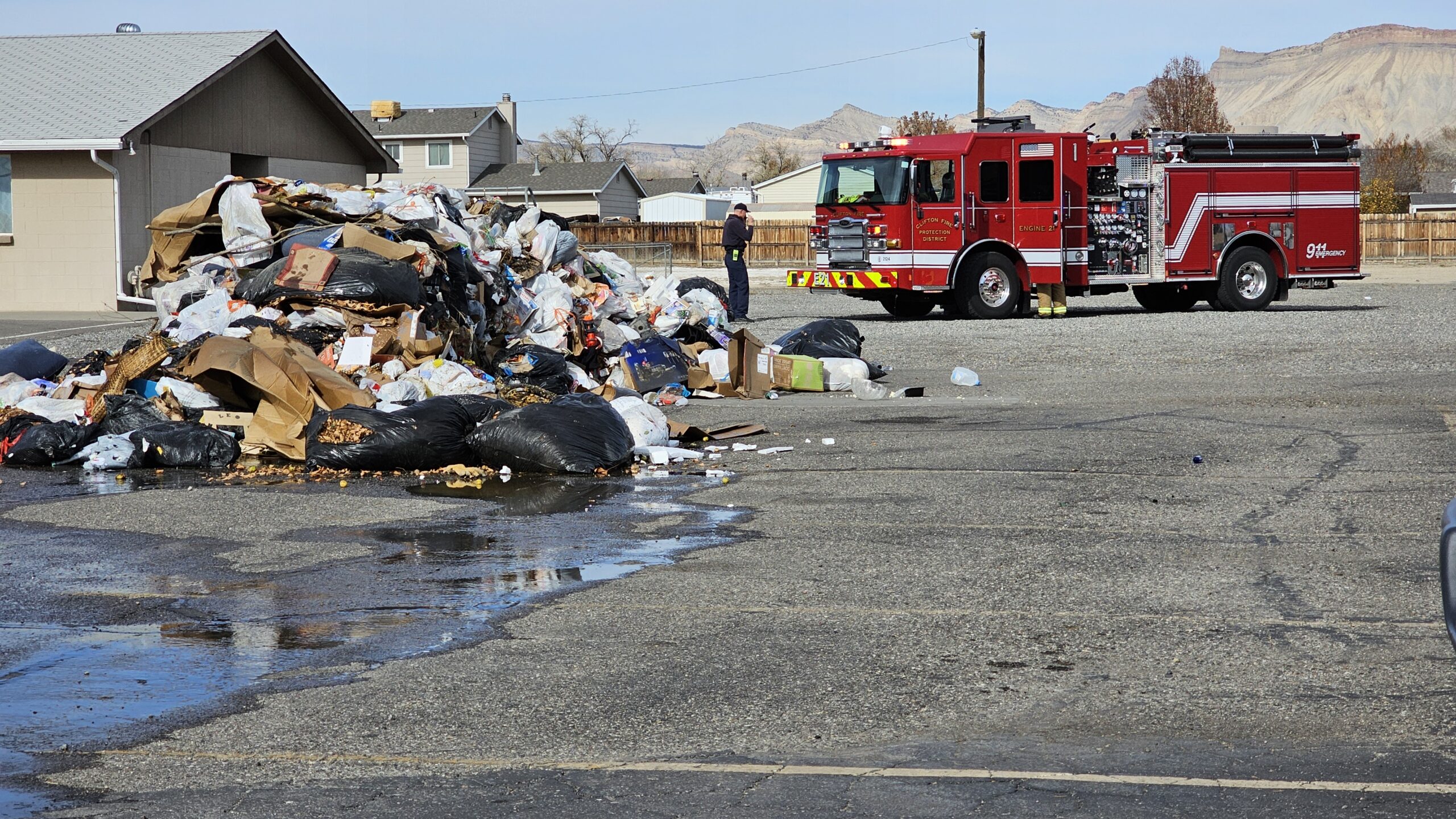 Garbage Truck Fire, F Rd & 32 Rd