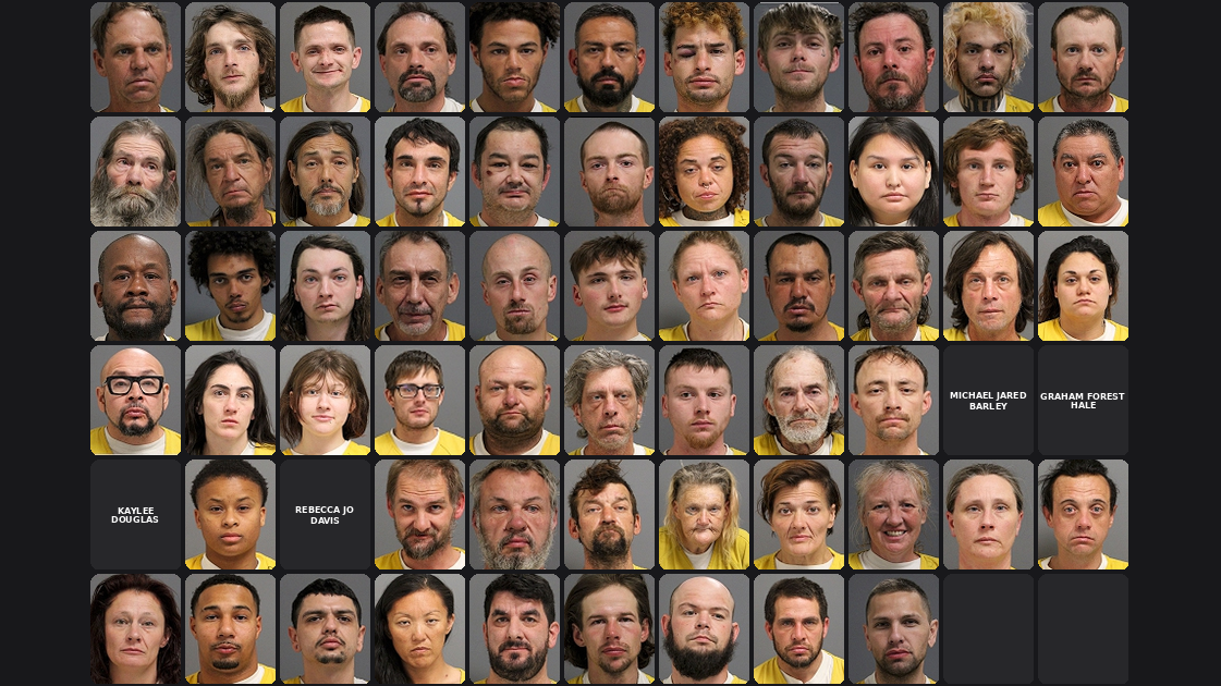 Weekly Jail Bookings for 12/21/25 to 12/27/25