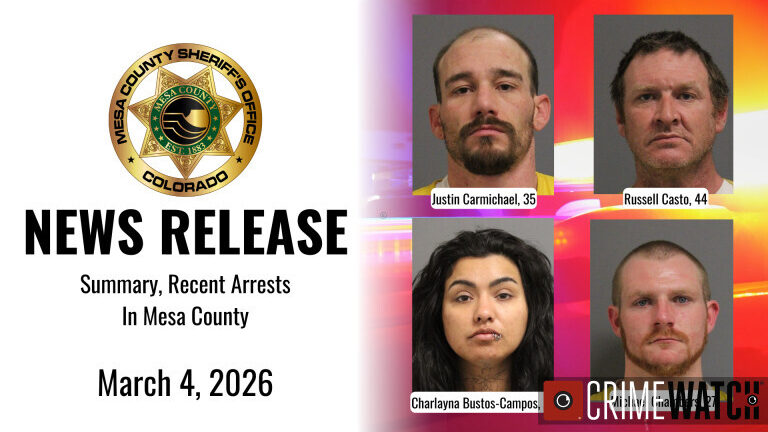 Mesa County Sheriff Details  Recent Arrests
