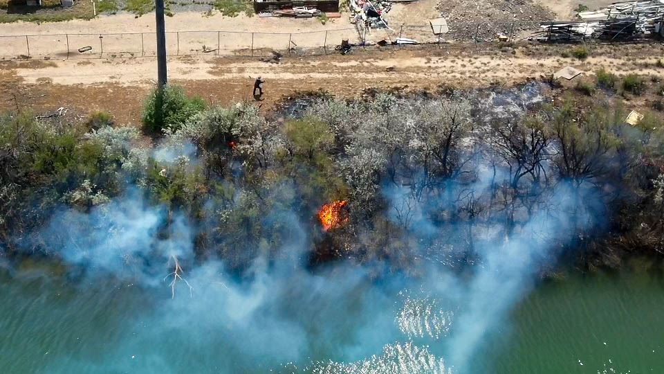 Brush Fire, Connected Lakes, Dike Rd