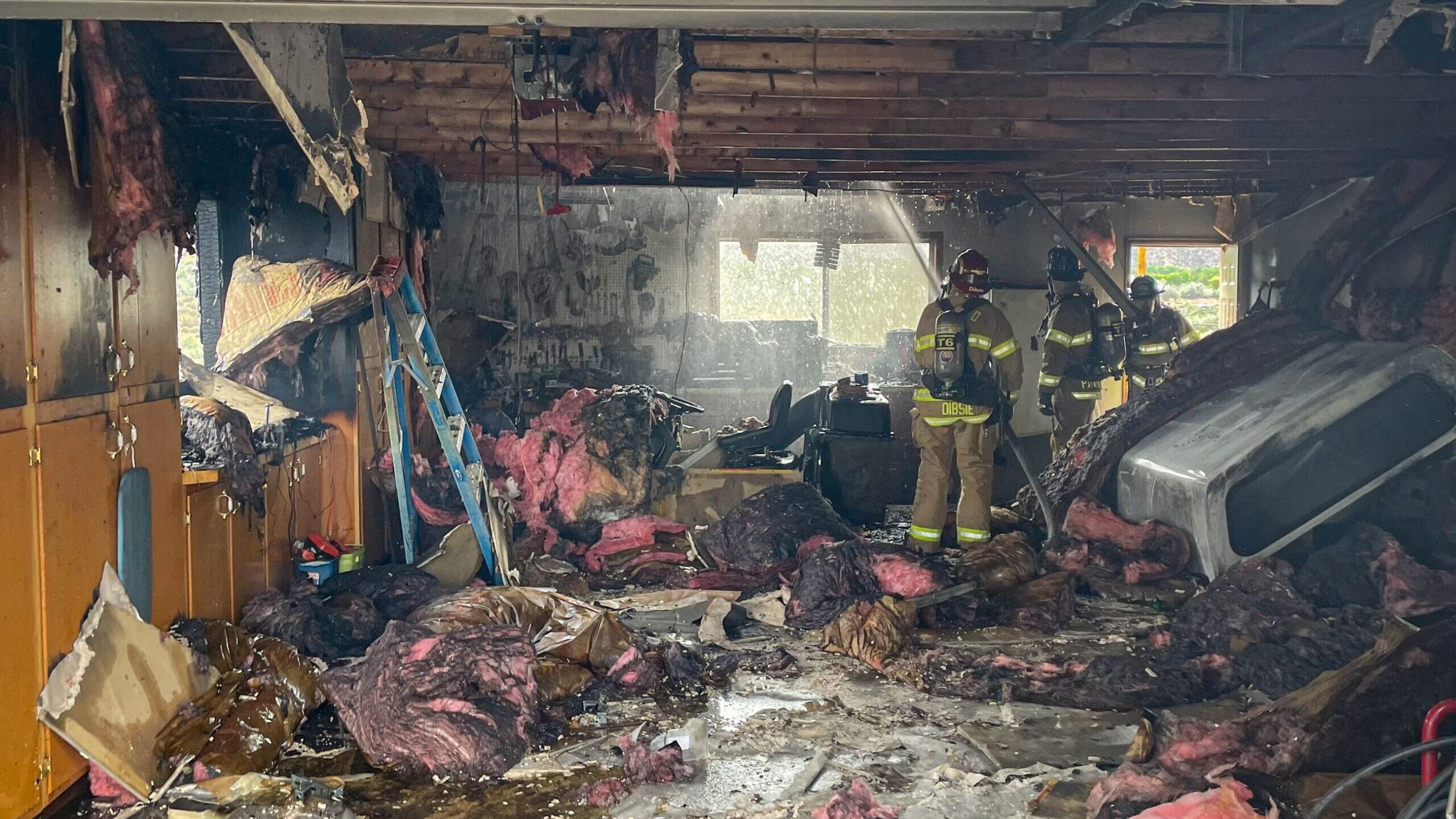 Garage Fire, Rainbow Ranch Rd & Broadway