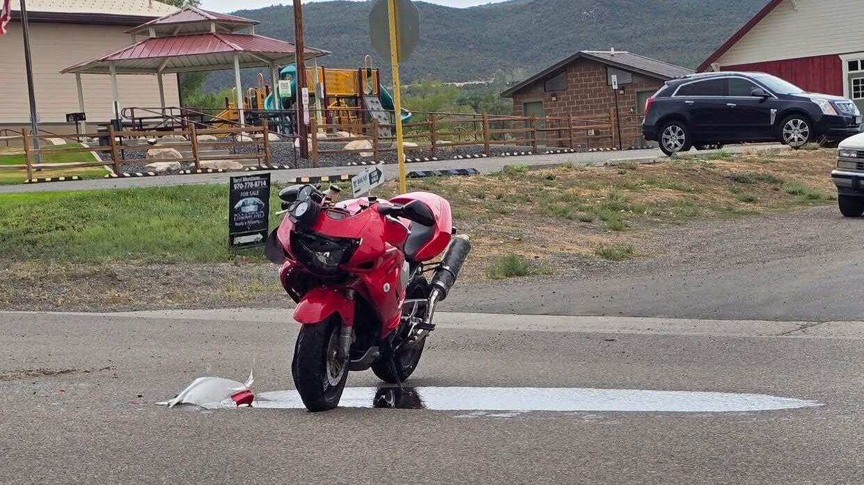 Vehicle vs Motorcycle, KE Rd & Hwy 65