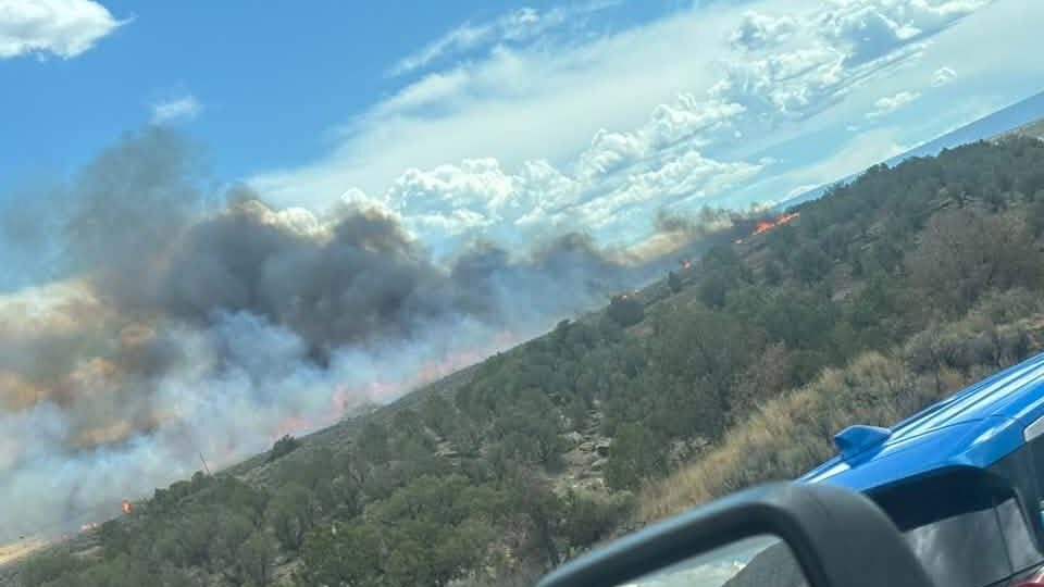 Brush Fire, South of Mile 66 on I-70